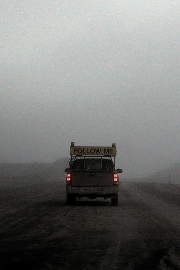 Road construction truck on the ALCAN (Alaskan Highway)
