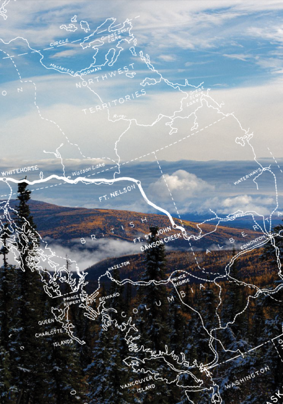 Dalton Highway with map overlay